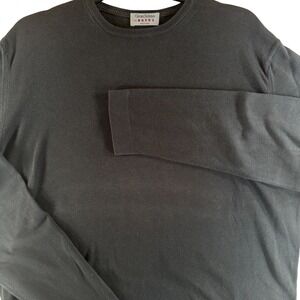 Gran Sasso Sweater XL Mens Cotton Knit Crewneck Black Made in Italy 0449
